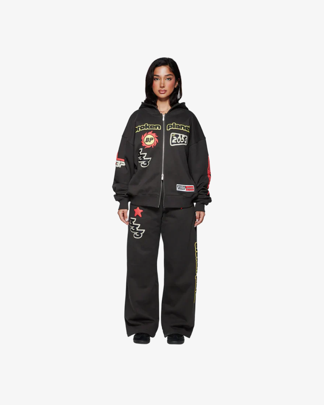 Broken Planet Performance Zip-Up Soot Black.