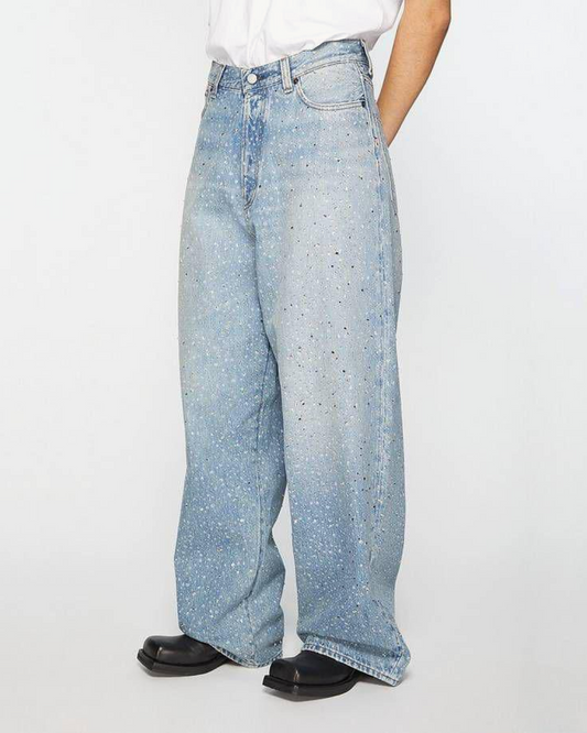 Oversized Denim With Crystal Stone