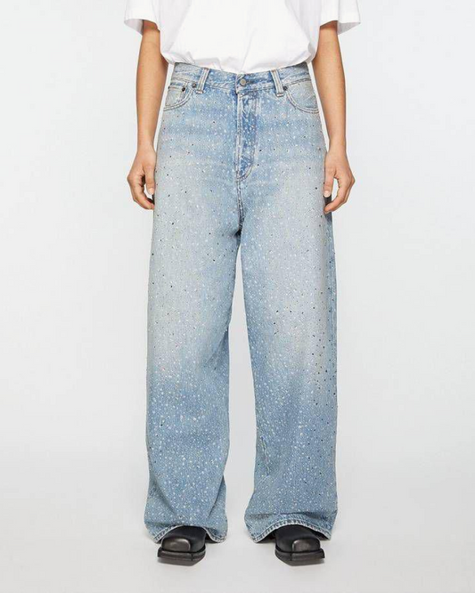 Oversized Denim With Crystal Stone