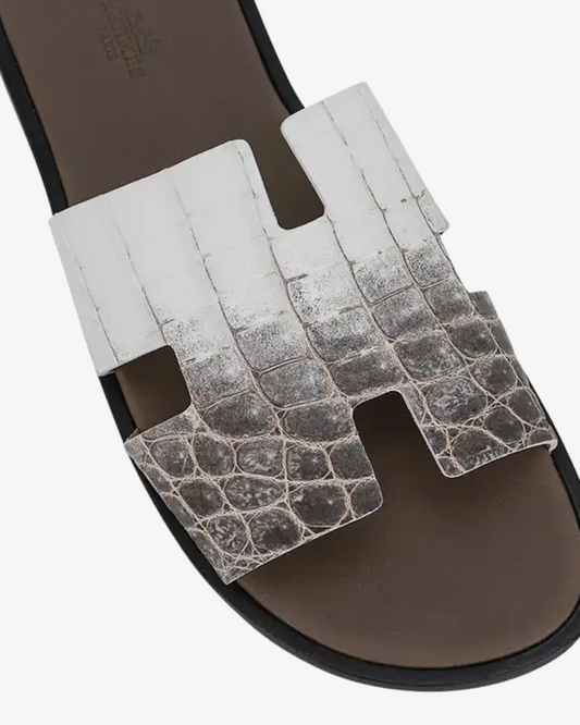 Hermes Himalayan Blanc Crocodile Izmir Sandal