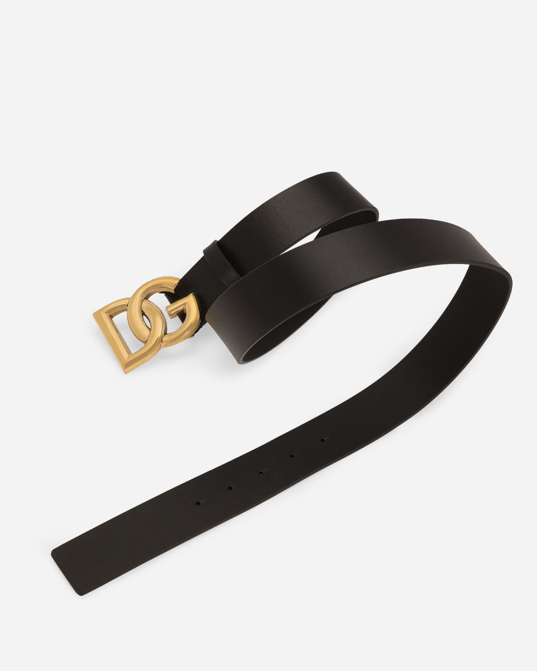 D&G Leather Belt with Crossover DG Logo Buckle.