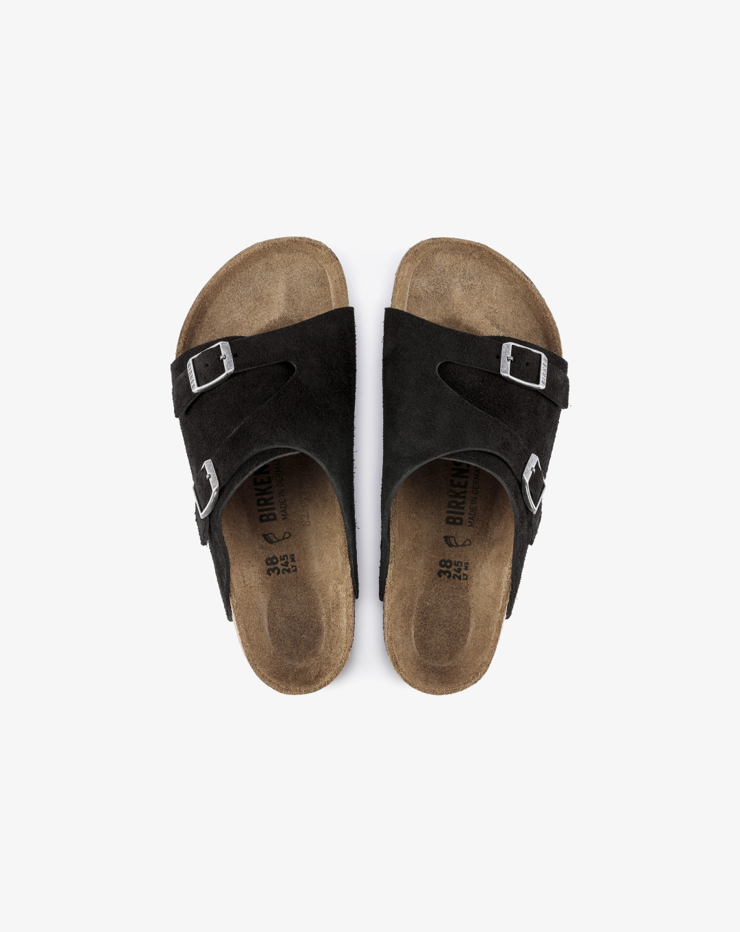 Birkenstock Zürich Suede Leather Sandal "Black"