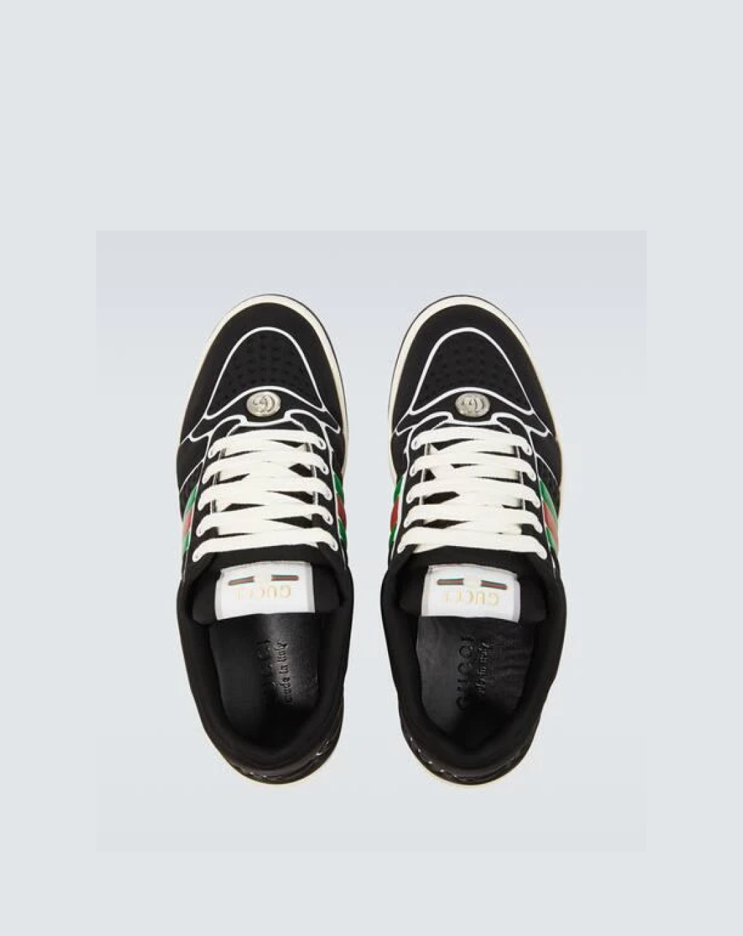 Gucci Men's Black Screener Trainer With Web