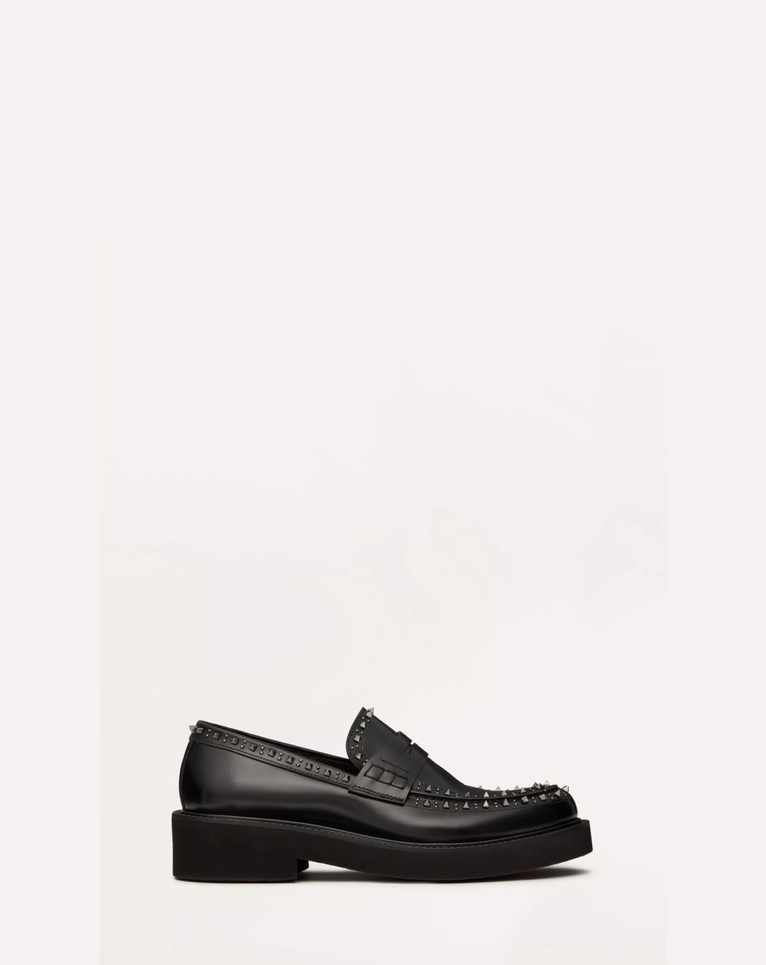 Valentino Garavani Gentleglam Calfskin Loafer Embellished with Mini Studs and Rivets
