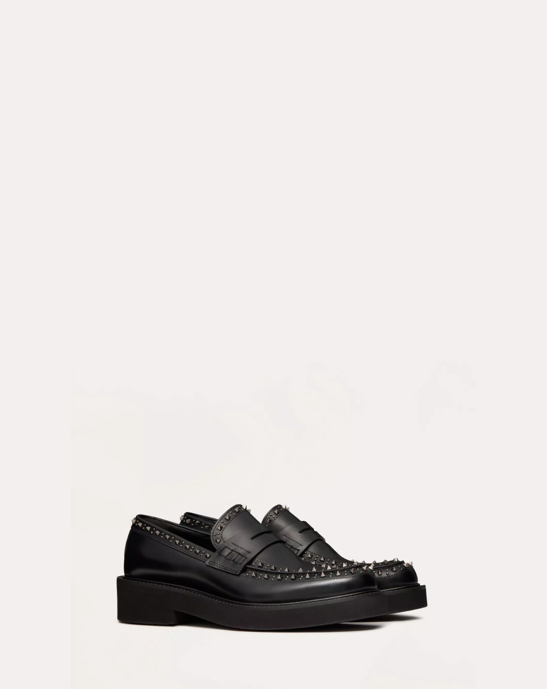 Valentino Garavani Gentleglam Calfskin Loafer Embellished with Mini Studs and Rivets