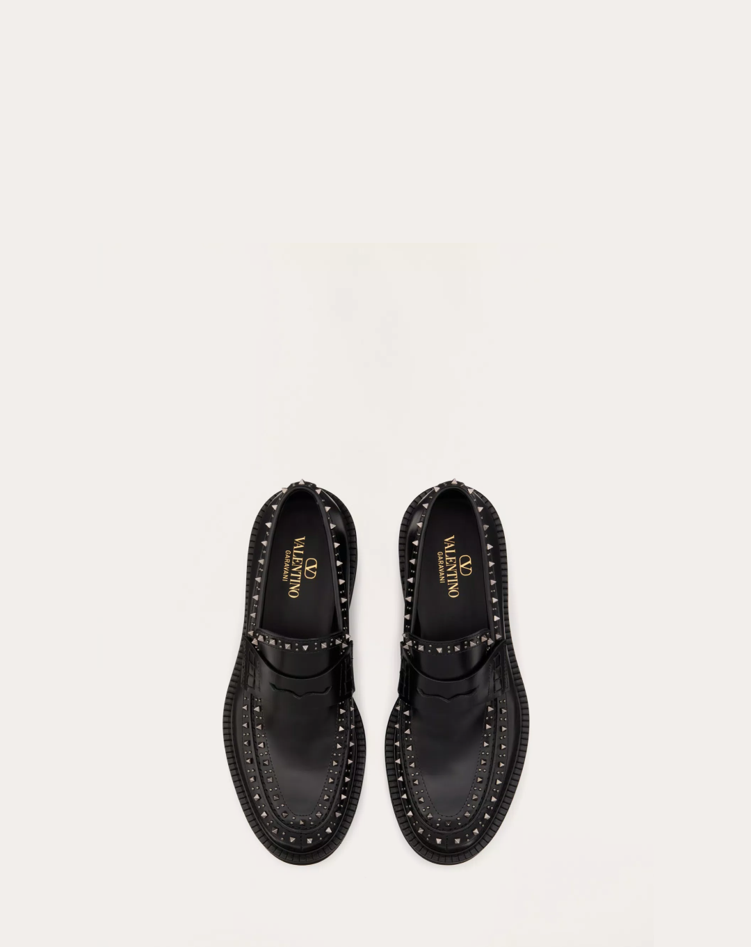 Valentino Garavani Gentleglam Calfskin Loafer Embellished with Mini Studs and Rivets