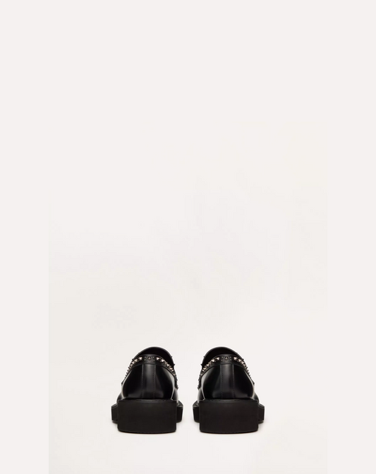 Valentino Garavani Gentleglam Calfskin Loafer Embellished with Mini Studs and Rivets