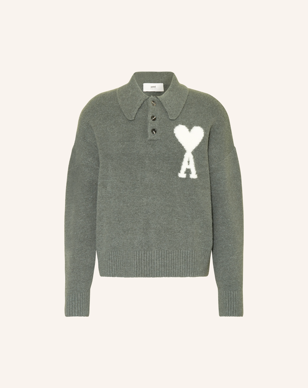 AMI Paris Knitted Cardigan in Lilac and Grey