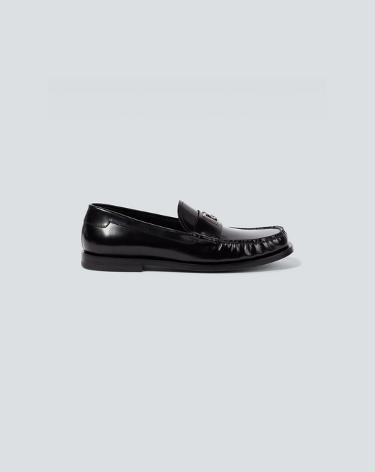 Dolce & Gabbana Logo-Plaque Leather Loafers