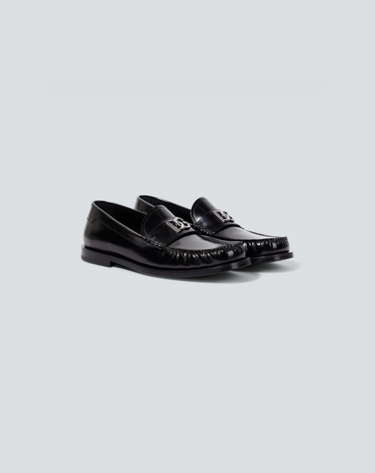 Dolce & Gabbana Logo-Plaque Leather Loafers
