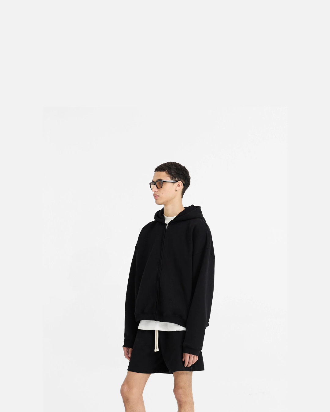Represent Initial Boxy Zip Through Hoodie in Two Colors