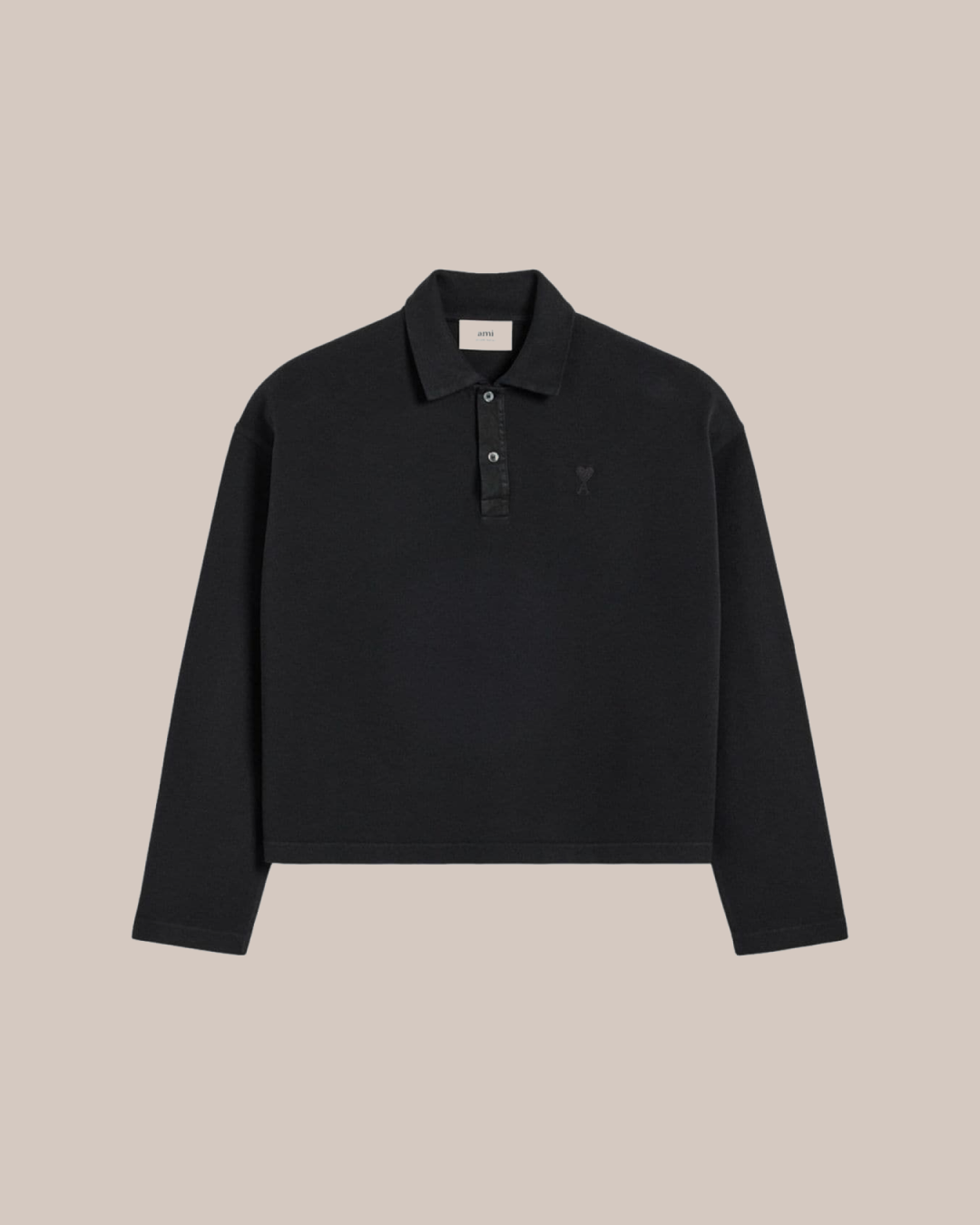 AMI Paris Ami De Coeur Long-Sleeved Polo Shirt in Two Colors