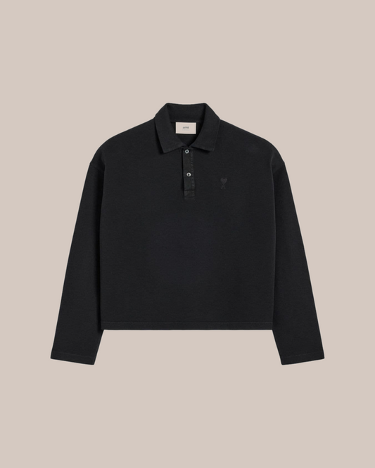 AMI Paris Ami De Coeur Long-Sleeved Polo Shirt in Two Colors