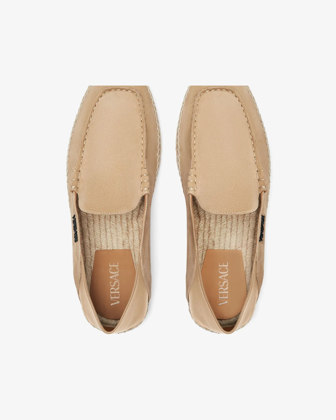 Versace Logo-Lettering Suede Espadrilles