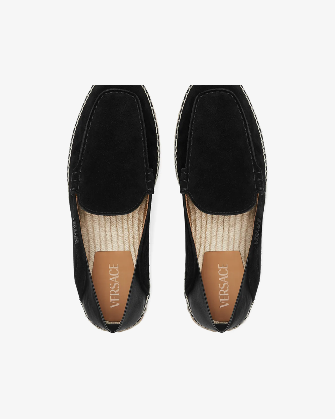 Versace Logo-Lettering Suede Espadrilles