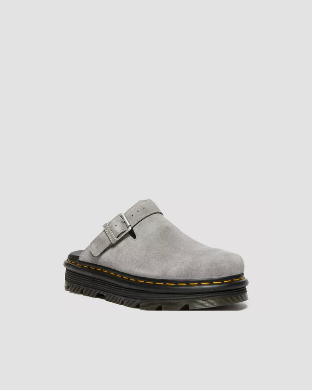 Dr Martens Zebzag Suede Casual Slingback Platform Mules in Grey