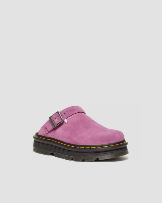 Dr Martens Zebzag Suede Casual Slingback Platform Mules in Pink