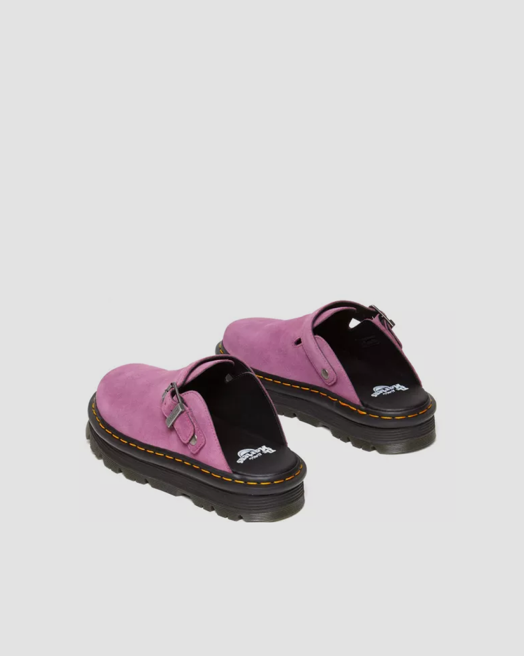 Dr Martens Zebzag Suede Casual Slingback Platform Mules in Pink