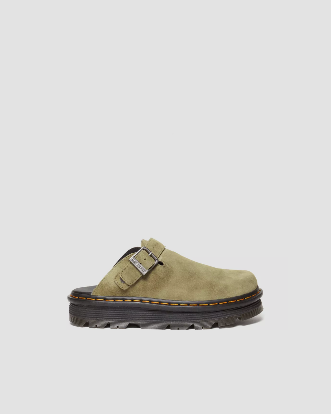 Dr Martens Zebzag Suede Casual Slingback Platform Mules in Muted Olive