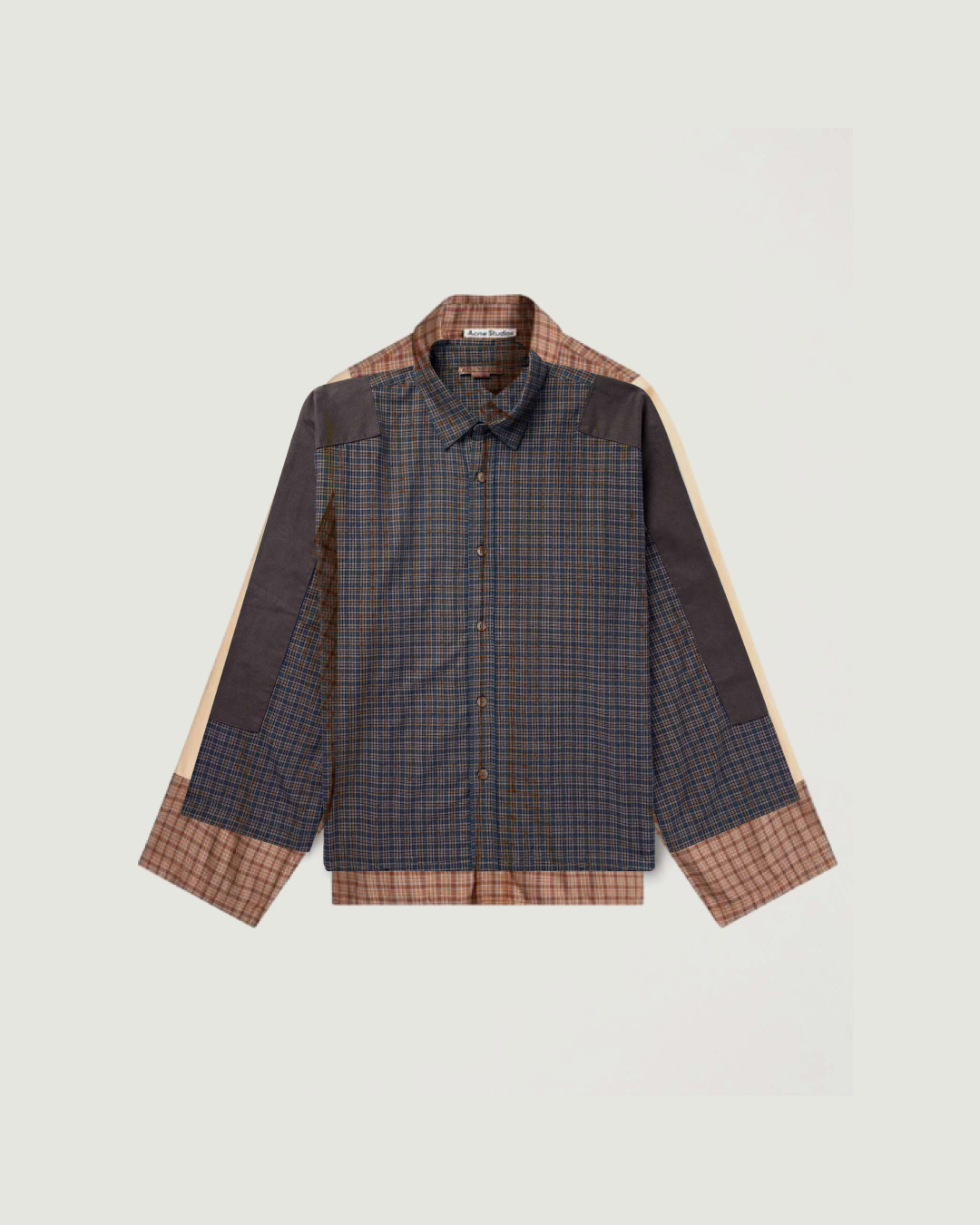 Acne Studios Sampa Dry Flannel Check Shirt in Navy Blue and Black
