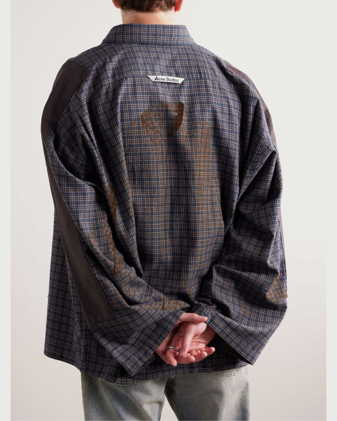 Acne Studios Sampa Dry Flannel Check Shirt in Navy Blue and Black