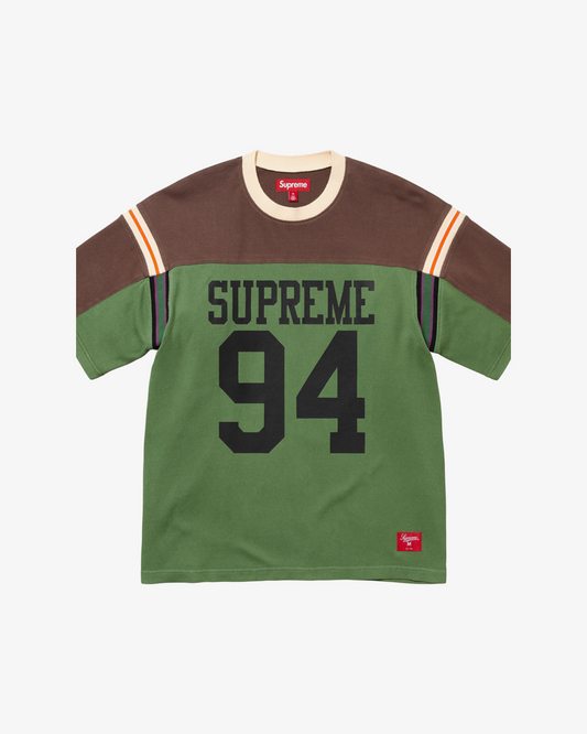 SUPREME SPLIT S/S FOOTBALL TOP IN BROWN AND BLACK