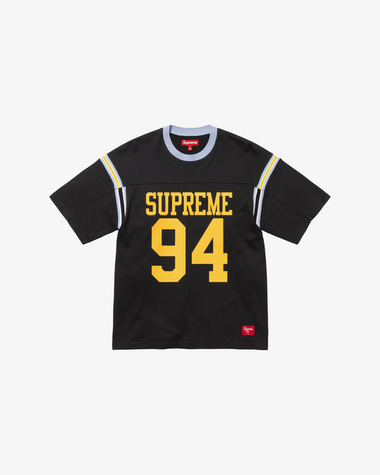 SUPREME SPLIT S/S FOOTBALL TOP IN BROWN AND BLACK