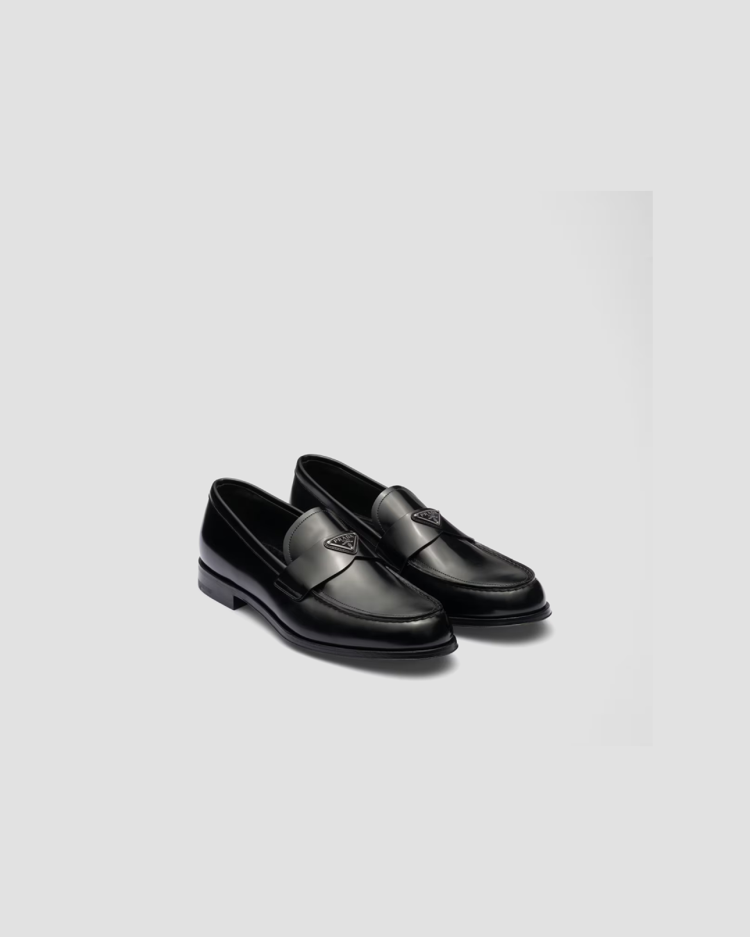 Prada Brushed Leather WetLooks Loafers