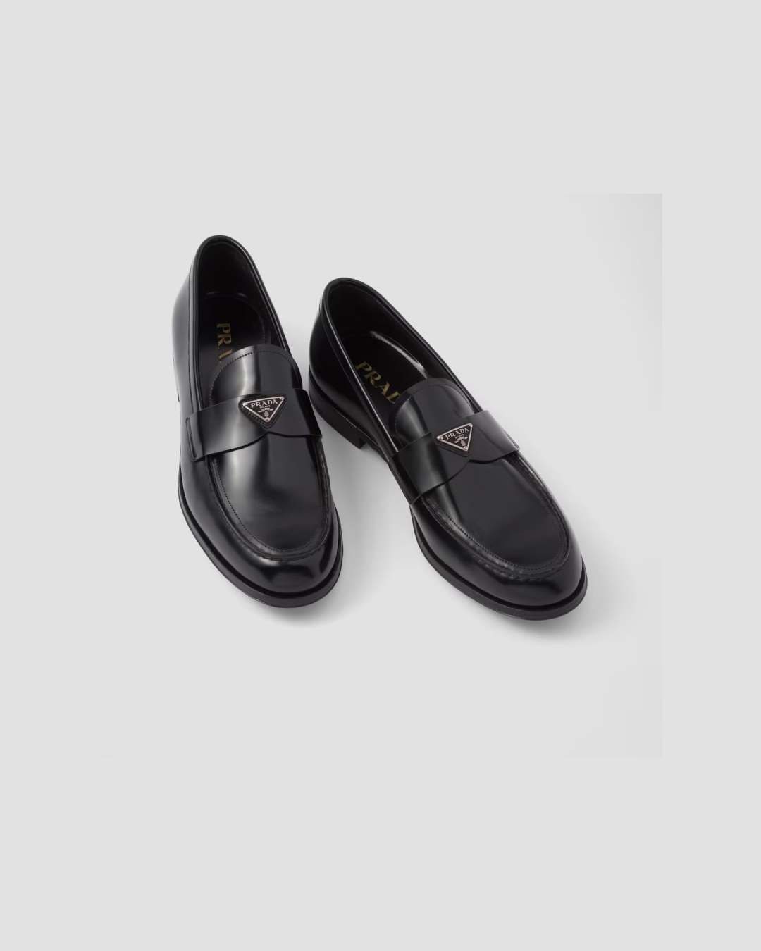 Prada Brushed Leather WetLooks Loafers