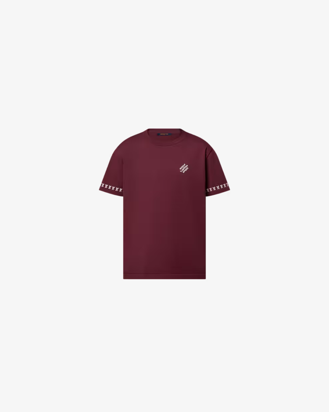 Louis Vuitton Signature Short-Sleeved Cotton Crewneck Burgundy Top