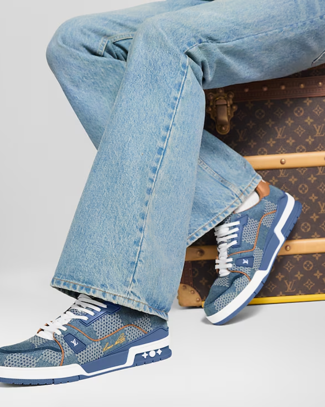 Louis Vuitton Trainer sneaker in Damier 3D denim