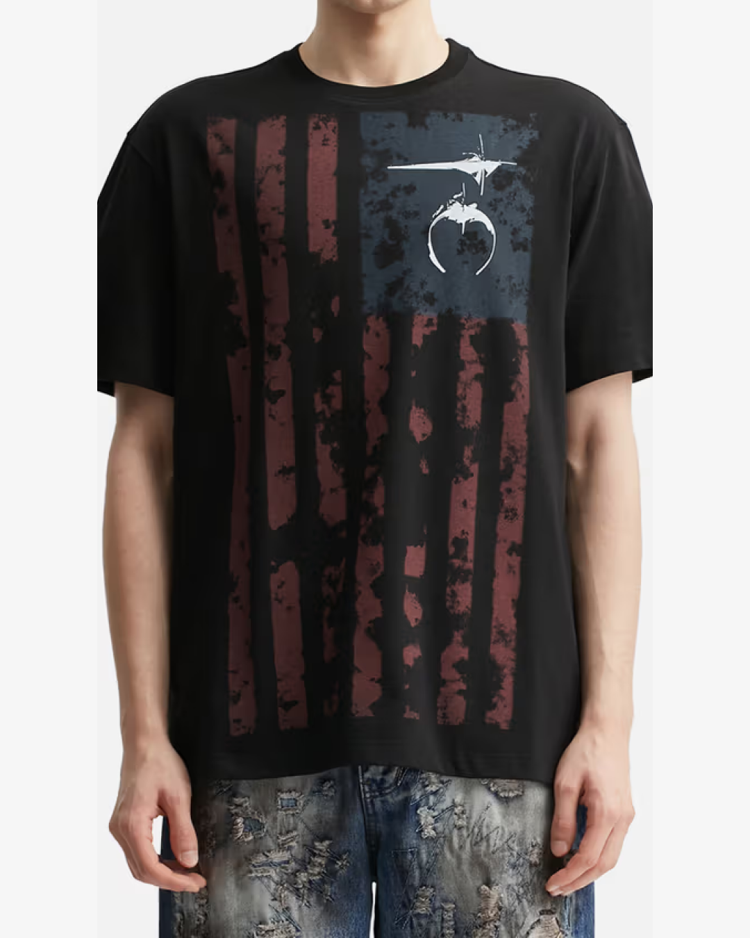 THUG CLUB Old Glory T-shirt In Black