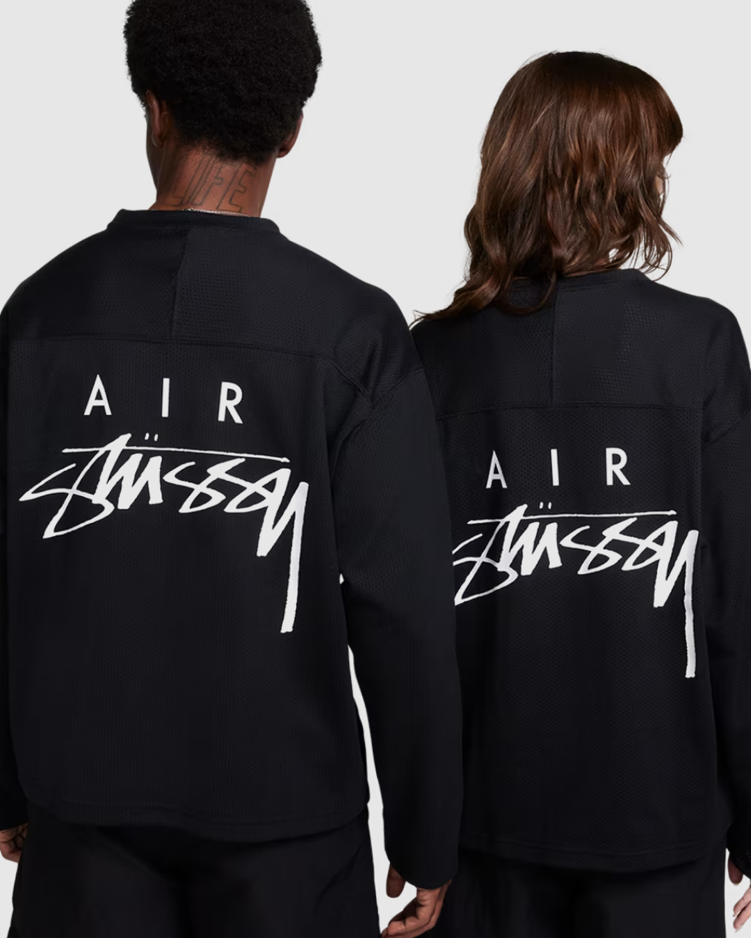 STÜSSY X NIKE DRI-FIT MESH JERSEY IN WHITE AND BLACK