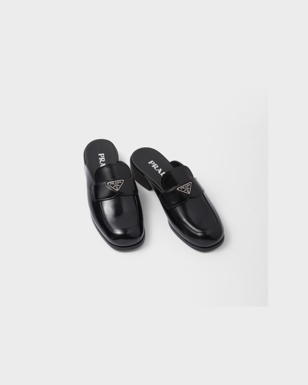 Prada Brushed Leather Sabots Mule