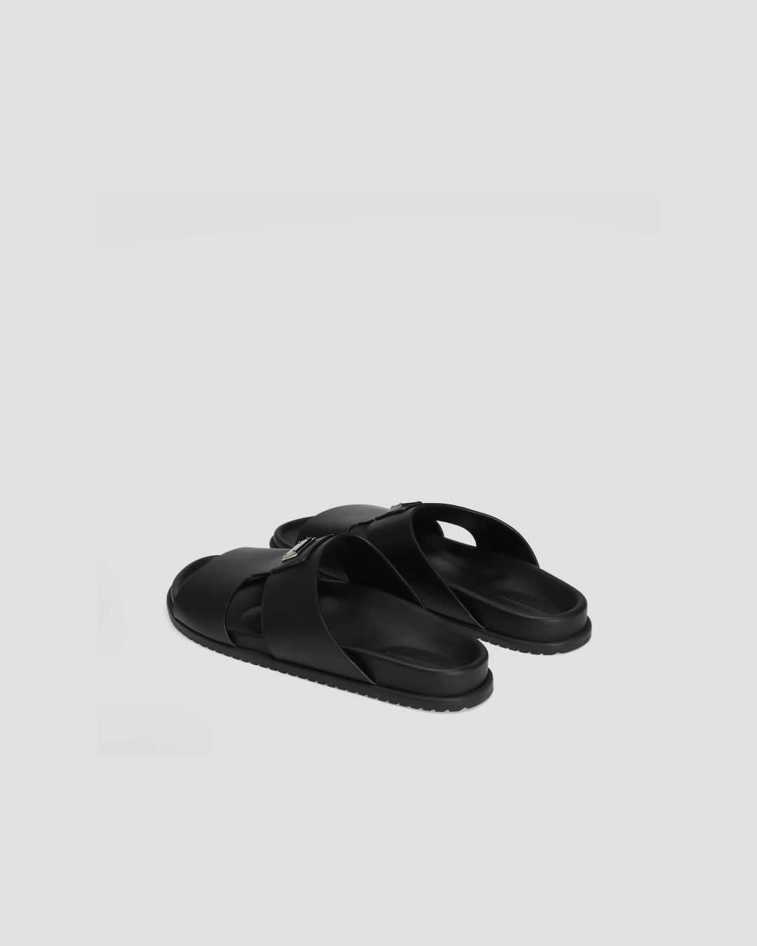 Dolce and Gabbana Calfskin Sandal In Black