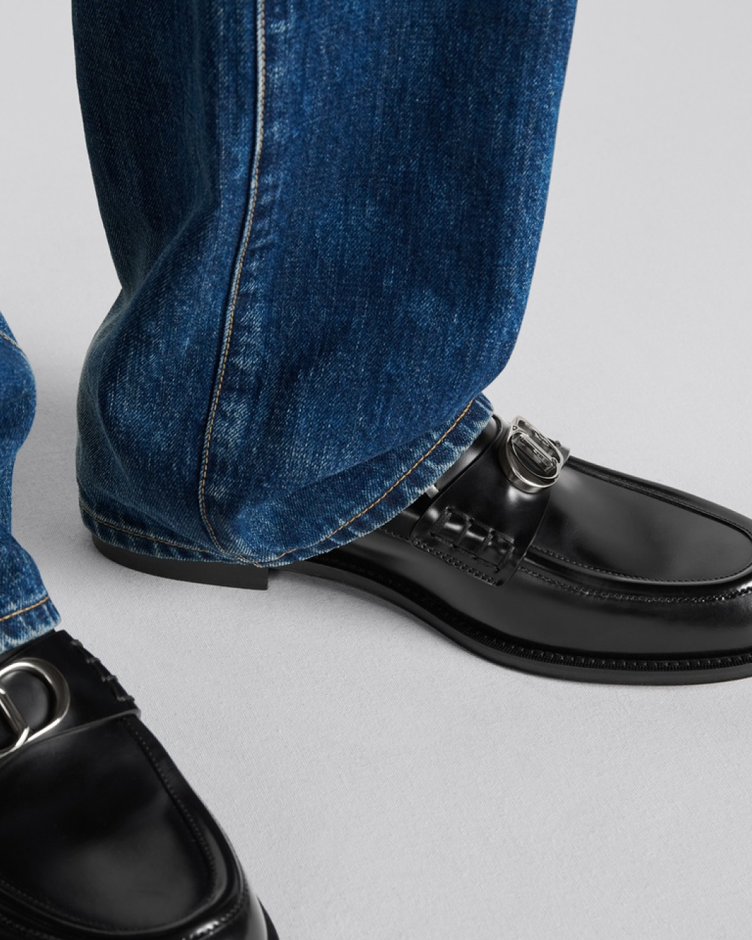Christian Dior Black Polished Calfskin Granville Loafer