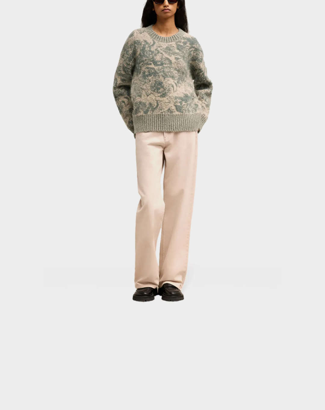 AMI Jacquard Wool Blend Jumper