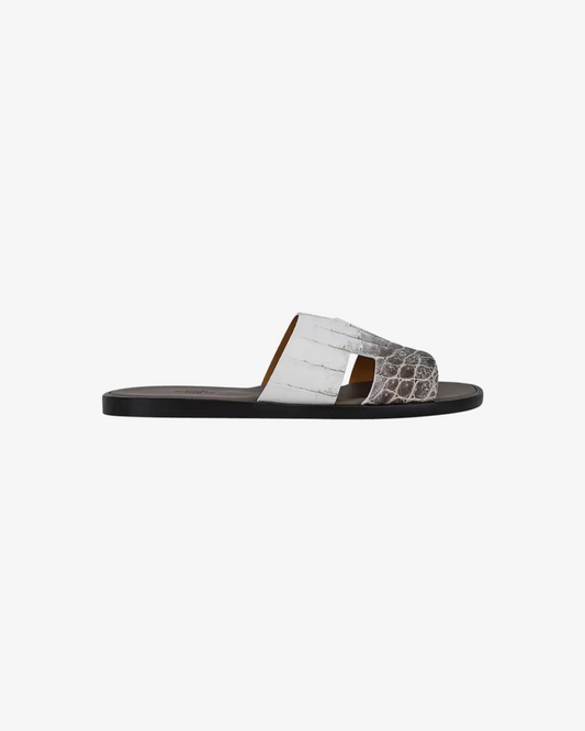 Hermes Himalayan Blanc Crocodile Izmir Sandal