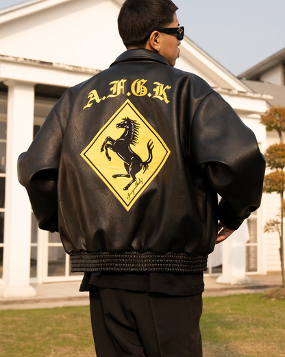 A Few Good Kids Racing Ferrari Leather Jacket