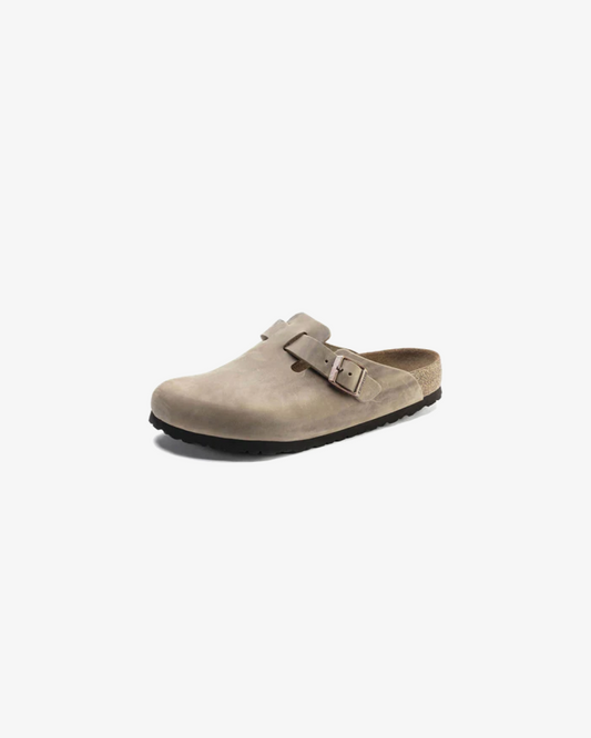 Birkenstock Boston leather 'Tobacco Brown' Slippers