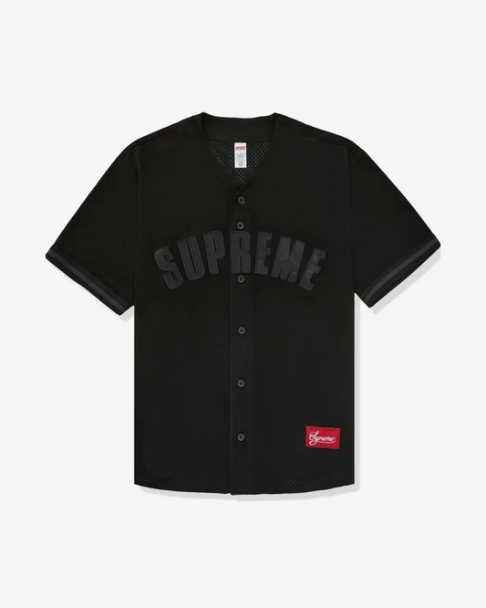 Supreme Ultrasuede Mesh Baseball Black Jersey