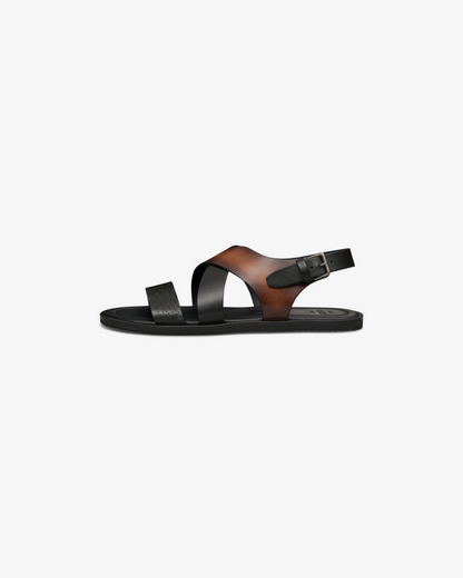 Berluti Sifnos Scritto Leather Sandal