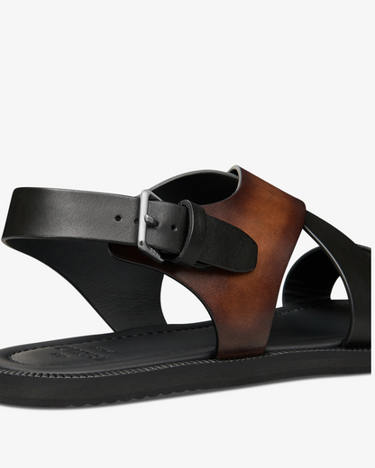 Berluti Sifnos Scritto Leather Sandal