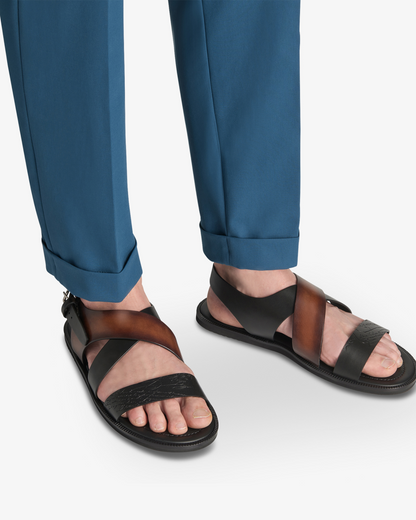 Berluti Sifnos Scritto Leather Sandal