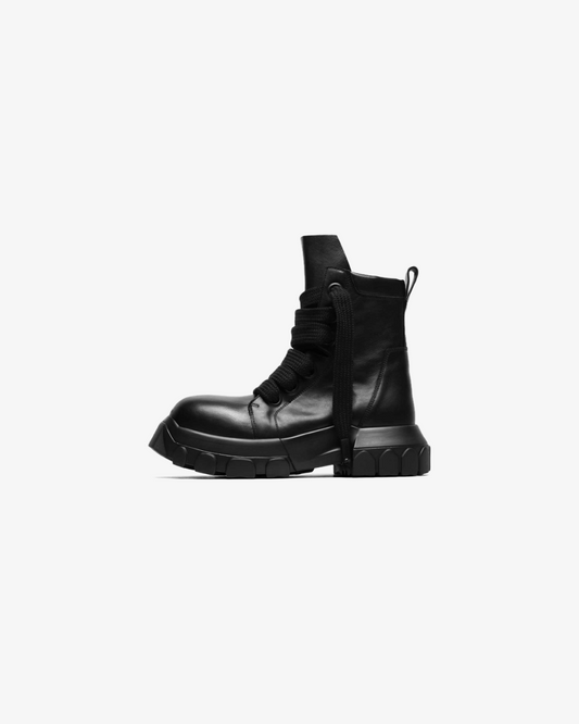 Rick Owens Jumbo Laced Bozo Tractor Chunky Boots in Blacis