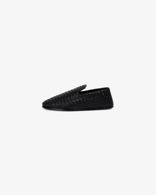 Bottega Veneta Pure Leather Woven Intrecciato Men's Foldable Loafer