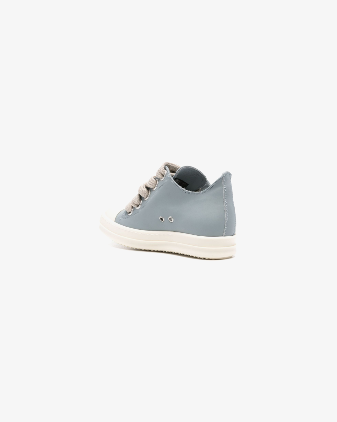 Rick Owens Jumbo Laced Low Top Sneakers in Pale Blue and Milk