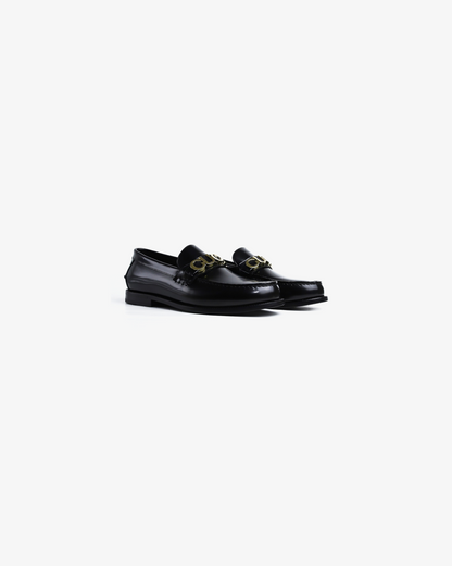 Gucci Men's Black Cara Logo Snaffle Loafers