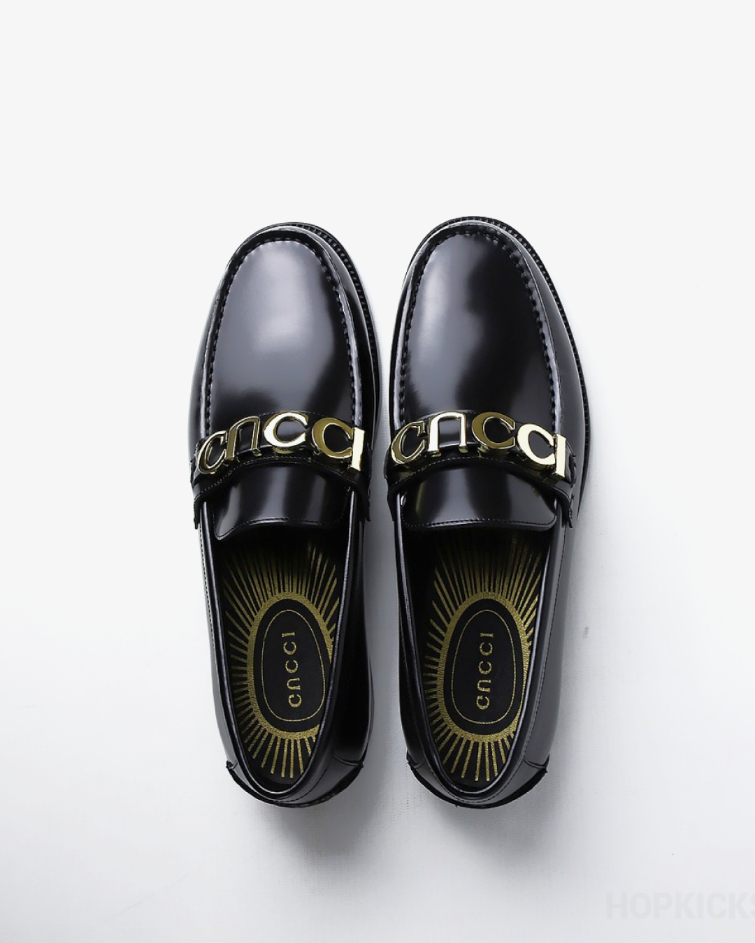 Gucci Men's Black Cara Logo Snaffle Loafers