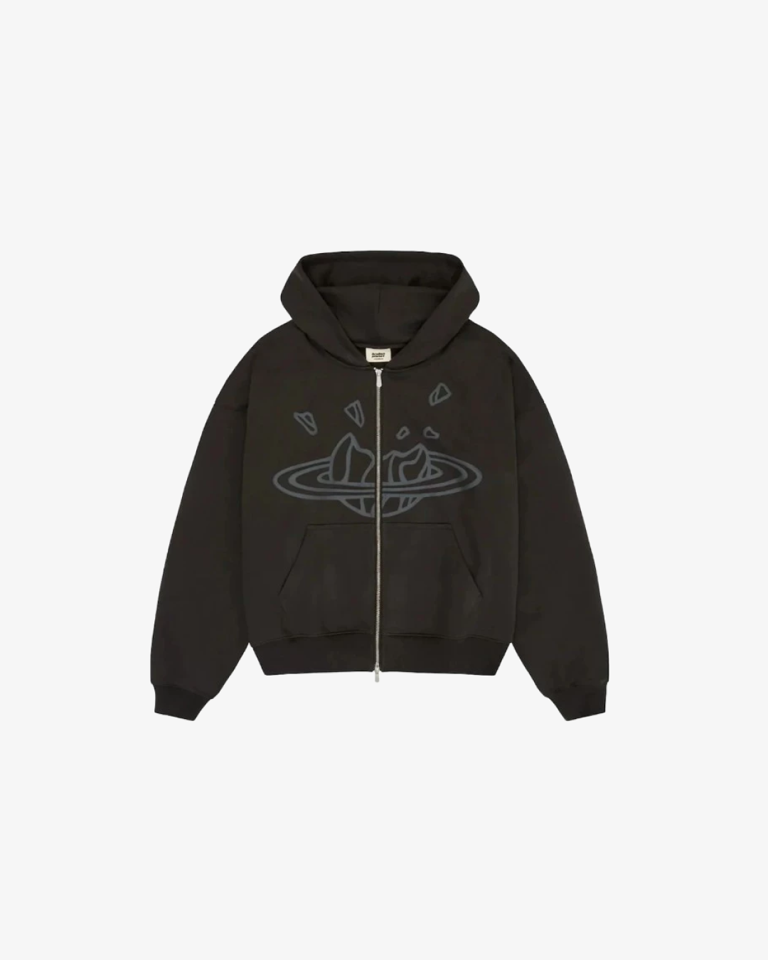 Broken Planet Zip Up Hoodie Soot Black